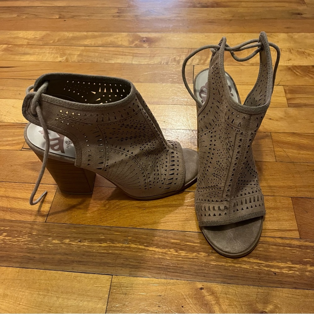 Open toe booties